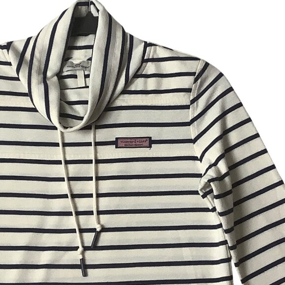 Vineyard Vines Striped Cowl Neck Pullover Sweater Women Sz XXS Cotton Blend - Picture 3 of 8